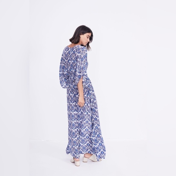 Rujeta Sheth Marie Cinch Kaftan, Blue Lotus, Size M/L - Picture 3 of 12